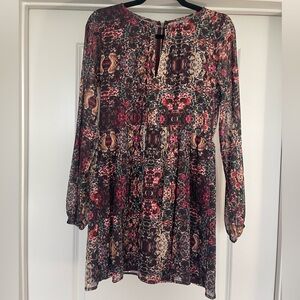 ABERCROMBIE- Printed Mini Long Sleeve Dress